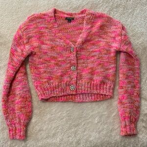 🌸(3/$20) preppy crop confetti cardigan